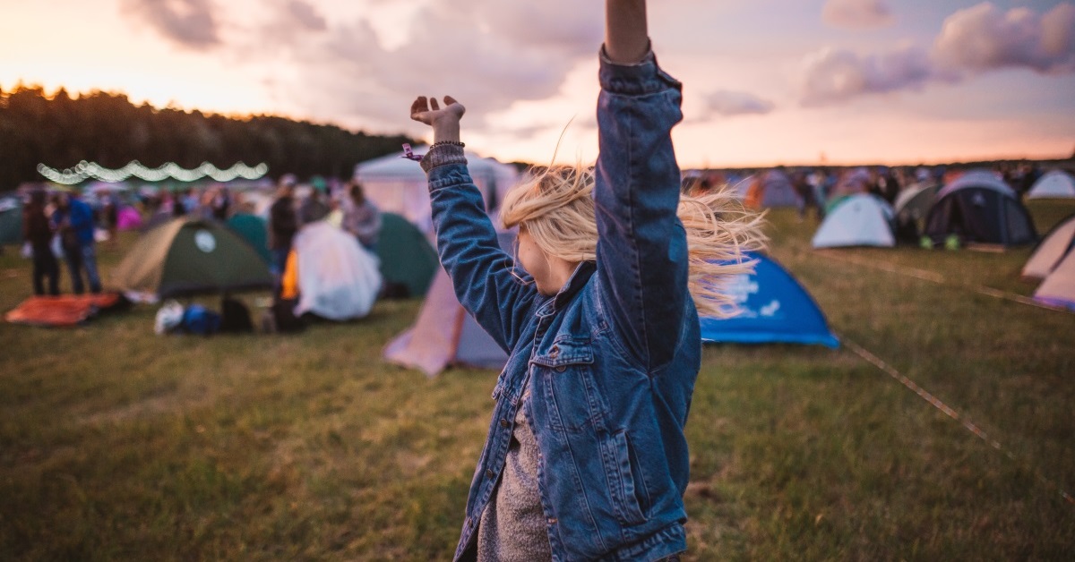 girl and tents